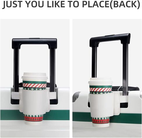 حامل أكواب لمقبض الأمتعة، حامل شرب حرر يديك في رحلة، حجم قابل للتعديل يناسب جميع مقابض الحقائب in Kuwait