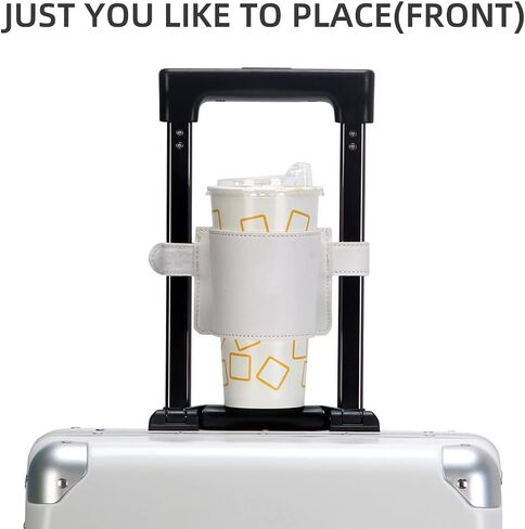 حامل أكواب لمقبض الأمتعة، حامل شرب حرر يديك في رحلة، حجم قابل للتعديل يناسب جميع مقابض الحقائب in Kuwait