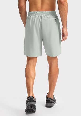 Pudolla الرجال المشي لمسافات طويلة السراويل البضائع 7 '' شورت السفر للرجال الصيف السراويل العمل الرياضية عارضة مع جيوب سستة in Kuwait