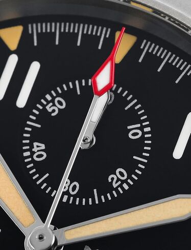 ساعات ميليتادو العسكرية للرجال كرونوغراف 39 ملم ساعات معصم طيار مع حزام جلدي أسود 20 ملم in Kuwait