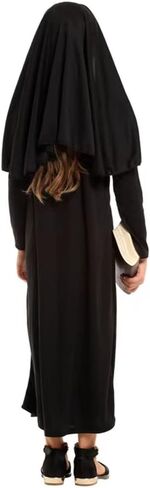YEMYIQZ Nun Costume For Kids Girl Dress Catholic Sister Robe Priest Halloween Outfit Carnival Cosplay Child Gothic Head Wrap in Kuwait