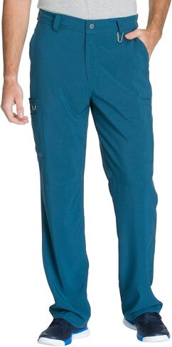 Cherokee Infinity Men Scrubs Set CK900A V-Neck Top & CK200A Fly Front Pant, Caribbean Blue- M Top/M Pant in Saudi Arabia