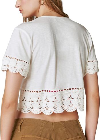 Lucky Brand Women's V Neck Crochet Top in Saudi Arabia