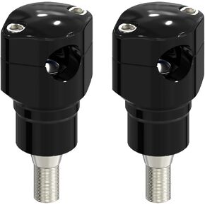 Black 2 1/2 Inch Tall Aluminum Handlebar Risers Kit with Stud Fits for 96-Later Harley Davidson Softail Springer, Heritage Springer, Cross Bones, Bad Boy, FLSTS with 1.0" Clamping Area (Black)