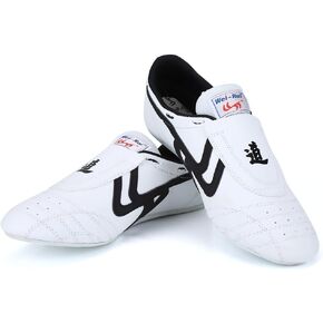 Taekwondo Shoes Martial Arts Sneaker Boxing Karate Kung Fu Tai Chi Shoes Black Stripes Sneakers Lightweight Shoes(40)