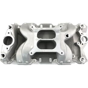 Aluminum Stain SBC Small Block Chevy 350 400 Air Gap intake manifold Dual Plane Chevy Small Block 265-400 Idle-5500RPM, DM-3602