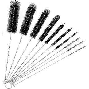 Straw Cleaner Brush Sets, 10 inch Long Tube and Bottle Cleaning Brushes, 10 PCS Professional Flexible Brushes for Cleaning Pipes, Keyboards, Glass and Narrow Neck Bottles Cups