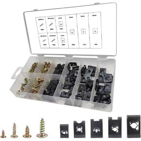 Moly Magnolia 170PCS Set Engine Under Cover Splash Shield Guard Body Bolts, Bumper Fender Liner Push Retainer Fastener Rivet Clips, Universal Extruded U-Nuts Kit for Infiniti G35 G37 EX35 FX35 FX45