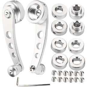 Terisass Manual Window Crank, Andersen Window Crank Handle 2pcs Alloy Auto Window Handle Riser Winder Crank Fit for Classic Car(Silver)
