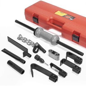 XtremepowerUS Heavy Duty 13pc Automotive Dent Puller Body Set 10-Pound Sliding Hammer Repair Frame Kit with Carrying Case
