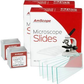 AmScope BS-72P-100S-22 72 Pieces of Pre-Cleaned Blank Microscope Slides (3 Count)
