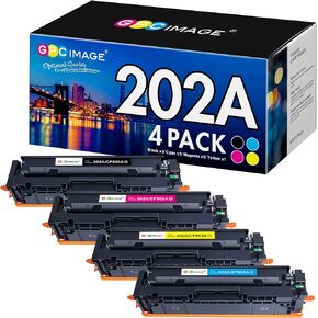 GPC Image Compatible Toner Cartridge Replacement for HP 202A CF500A 202X to use with HP Color Pro MFP M281fdw M281cdw M254dw M281fdn M254 M281 Toner Printer (Black Cyan Yellow Magenta, 4-Pack)