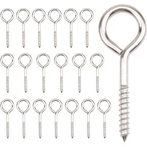 NC 20 Pieces of M3 Claw Hook Screws 1.57 inches 304 Stainless Steel Screw Eye Metal Cup for Indoor and Outdoor use Ring Screw self-Tapping Belt Ring (M340), M3X40