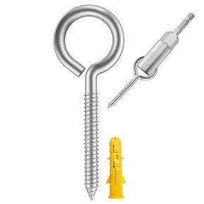 14 Pcs Screw Eyes 3.2 Inch Screw Eye Hooks 304 Stainless Steel Screw Eyes,Heavy Duty Eye Bolt for Wood Securing Cables Wire,Hammock Stand, Heavy Duty Indoor & Outdoor Use
