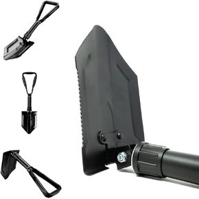 iChewie - Folding Emergency Shovel - Survival Entrenching Tool with Wood Saw Edge and Tactical Carry Case - 22.64" / 57.50cm, Black in Saudi Arabia