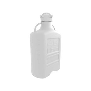 Foxx Life Sciences 1198H84EA EZgrip HDPE Space Saving Carboy with Wide Mouth 120mm VersaCap, 40L Capacity