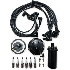 Mercruiser Thunderbolt 4.3 L V6 DISTRIBUTOR CAP ROTOR SPARK PLUG WIRES KIT SET WITH MR43LTS PLUGS AND IGNITION COIL in Kuwait