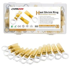 Chanzon Spade Connectors Kit Quick Disconnect 10-22AWG Heat Shrink Male & Female 1/4" Crimp Wire Electrical Wiring Terminals Gauge Assorted Waterproof for Marine Automotive Boat Car(96pcs UL Listed)