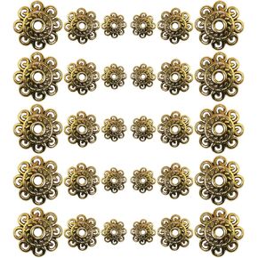 SEWACC Flower Beads 300pcs Spacer Beads Caps Bali Golden Beads Flower Bracelets Bead End Caps Alloy DIY Crafts Beads Caps for Necklace Earrings Jewelry Making Supplies Bisuteria Materiales