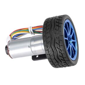 DC12V DIY Encoder Gear Motor for Smart Car Robot with Mounting Bracket 65mm Wheel Kit (500RPM)