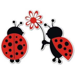Carframes18 Ladybug Love Cute Vinyl Sticker - Car Window Bumper Laptop Bumper Sticker Decal