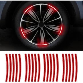 SUNBREATH Night Reflective Shining Car Wheel Safety Warning Stripe Decals Stickers Car Motorcycle Bike Wheel Stickers Decoration Universal 20PCS White