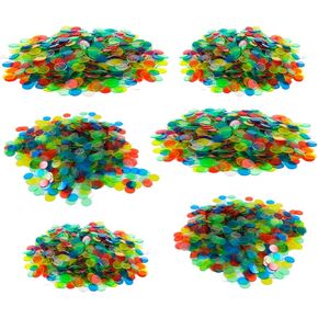 Regal Bingo Plastic Bingo Chips 3000 Pcs - Clear Transparent Counters Game Chips Set for Board Game - Fun Family Bingo Night - 3/4 Inch Red Color