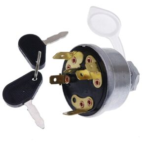 ZTUOAUMA Ignition Starter Switch 1874535M3 3107556R92 with Cap for Massey Ferguson 230 231 240 250 253 261 263 270 271 281 282 4800 6140 JCB 35670 Lucas David Brown 1190 1194 1210 Case 238 248