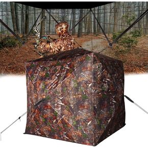 REAWOW Hunting Blind, Ground Blinds for Deer Hunting 2-3 Person,Noise-Free Durable Pop-Up Ground Blinds with Carrying Bag Deer & Turkey Hunting