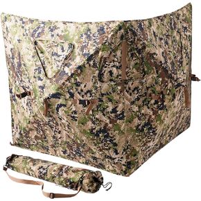 Rig'Em Right HydeOut Go Blind, Compact Two-Hub Turkey and Deer Hunting Blind, Camo Concealment and High Wind Stability, Gore Optifade Subalpine (075-S)