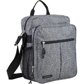 Eastsport Crossbody Work Bag Travel Messenger Purse Shoulder Handbag For Women, Blue Plaid/Black