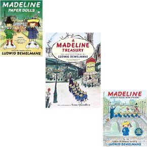 Madeline Gift Set of Ludwig Bemelmans 6 Story Collection, Madeline and Pepito Paper Dolls, Activities with Stickers, and Gift Book Bag (Encourage Young Girls to be Fearless, Independent, Confident)