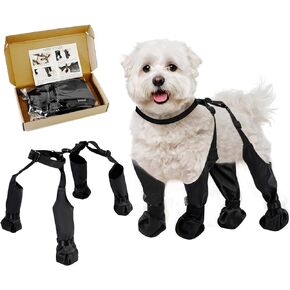 Waterproof Dog Boots, Dog Paw Protector for Small Medium Dogs, Adjustable Dog Boots Pet Shoes for Outdoor Walking Soft Dog Shoes Pets Paws Protector,Black (XXL)