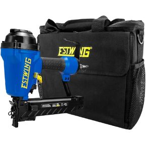Estwing ESS50 Pneumatic 16-Gauge 2" Medium Crown Construction Stapler with Adjustable Metal Belt Hook, 1/4" NPT Industrial Swivel Fitting, and Bag