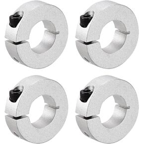 MECCANIXITY Shaft Collar 0.12 Inch Bore Single Split Aluminum Clamping Collar Shaft Collars with Set Screw Silver Tone 4 Pack