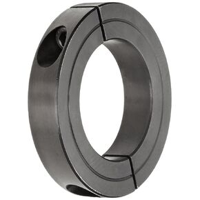 Climax Metals H2C-193 Black Oxide Plated Steel Recessed Screw Clamping Collar, Two Piece, 1-15/16" Bore Size, 3-1/4" Outside Diameter, 5/16"-24 x 1" Set Screw