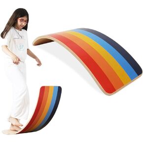 bee smart Wooden Balance Board- Wobble Board for Kids, Natural Toddler Balance Rocker | Ideal Tool for Exercise, Rehabilitation and Fun