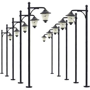 LYM10 10 pcs Model Railway Bulb Lamppost Lamps 6.5cm 2.56inch Street Lgihts HO Scale 12V New