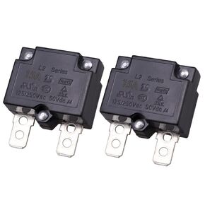 2Pcs Thermal Circuit Breaker 20Amp Thermal Overload Protector L2 Series 125-250V AC 50V DC Automatic Reset Relay Fuse Thermal Switch Circuit Breaker Current Overload Protector