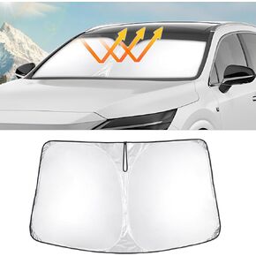 T TGBROS Windshield Sun Shade Custom Fit for 2023-2024 Lexus RX Accessories Foldable Sun Shield Reflective Polyester Sun Visor Cover Block Heat and Sun Protection