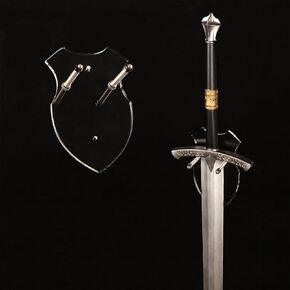 Wall mounted sword rack sword stant axe holder wall mounted display rack single sword vertical wall mounted general sword rack，sword wall mount，sword stand(black 1 set)