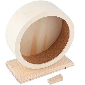 Hamster Wooden Running Wheel,Hamster Silent Exercise Wheels, Small Animal Play Toy for Rat Gerbil Mice Chinchillas Hedgehogs Guinea Pigs (M)