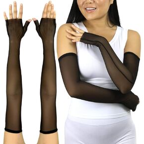 ToBeInStyle Women's Mesh Sheer Fingerless Novelty Gloves