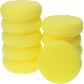 Penta Angel Round Sponges 10Pcs 3inch Yellow Painting Sponges Synthetic Artist Sponges Watercolors Sponges for Art & Craft Pottery Clay Cleaning Ceramics Wall (Black)