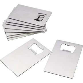 Ponpong Stainless Steel Credit Card Beer Bottle Openers, 10 Pieces