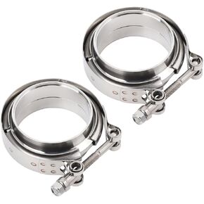 2.5 Inch V Band Clamp with Flange Male Female Stainless Steel 2Pcs
