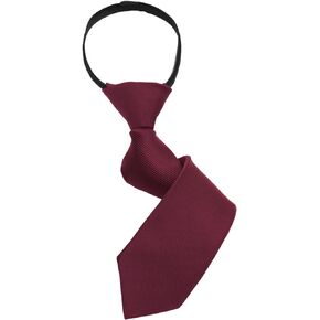 Luckyvestir Boys Zipper Tie Pre-tied 11'' Ties for Kid Boys, Adjustable Skinny Neckties for School Uniforms Graduation