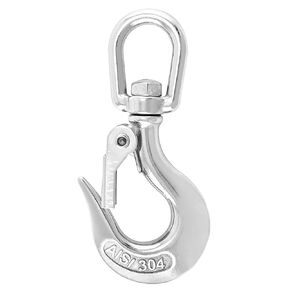 AMYSPORTS Safety Latch Crane Hook Lifting Heavy Latch Swivel Hook Rigging Working Load Swivel Hook Locking 5/16 Inch 1430lbsf