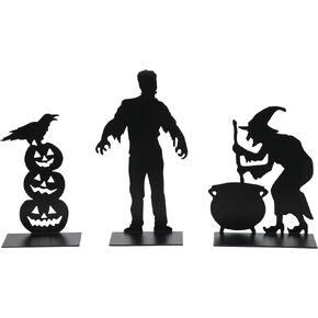 Department 56 Village Collection Accessories Halloween Spooky Silhouettes Figurine Set, Various Sizes, Black