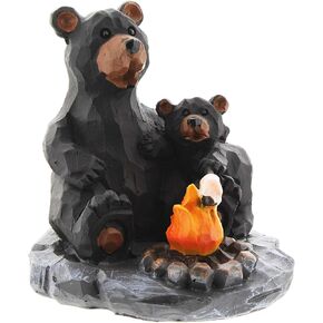 Aodyow Lipco Black Bears Roasting Marshmallows Figurine, 4.5"